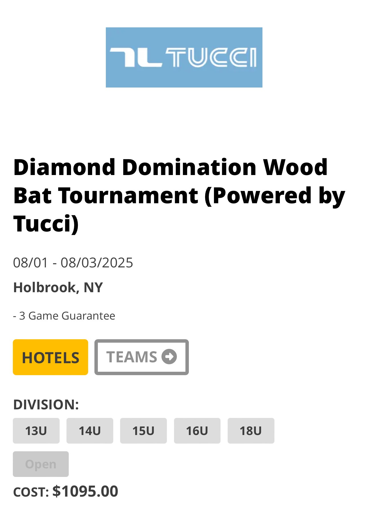Bases Loaded Baseball - Diamond Domination Wood Bat Tournament (Powered by Tucci) 8/1 -8/3/2025