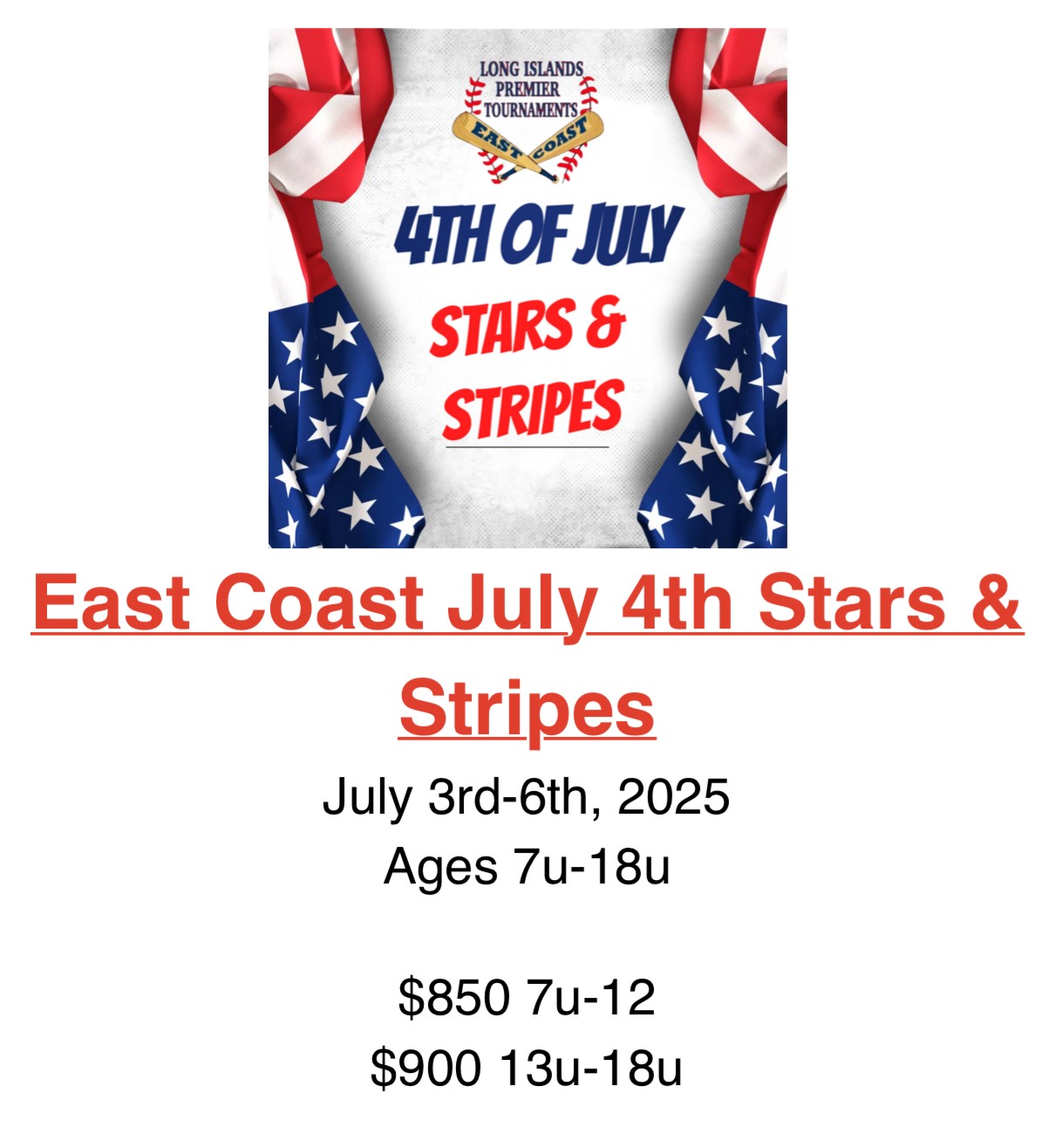 East Coast July 4th Stars & Stripes Tournament USABL World Series Qualifier 7/3 - 7/6/2025